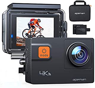 APEMAN A80 Action Camera 4K 20MP Wi-Fi Sports Cam 4X Zoom EIS 40M Waterproof Underwater Camcorder with 19 Accessories and Carrying Case, for Yutube/Vlog Videos