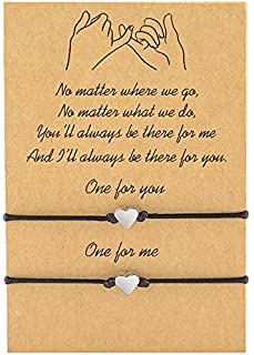 MANVEN Best Friend Gifts Pinky Promise Matching String Bff Bracelets for 2 Women Men Wish Teens Boy Girls Couple (Ver.2)