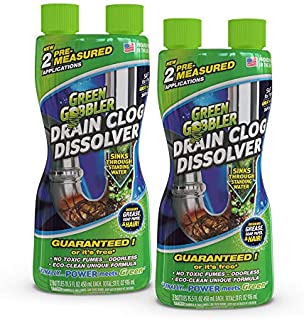 Green Gobbler Liquid Hair & Grease Clog Remover | Drain Opener | Drain cleaner | Toilet Clog Remover - 2 Pack