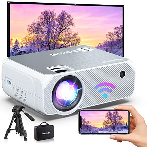 Bomaker WiFi Mini Projector, Native 1280x720P/300 Inch Picture, Portable Wireless Outdoor Movie & Gaming WiFi Projector, for iPhone, Android