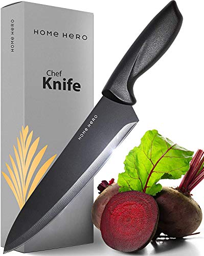 Chef Knife - Kitchen Knife - 8 Inches Chef's Knife - Sharp Knife Made Out Of Stainless Steel with Ergonomic Handle Protective Finger Guard - Chef Knives Cooking Knife by Home Hero
