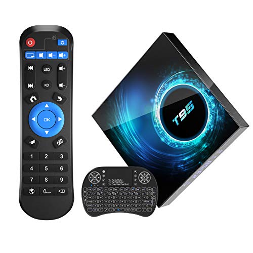 2020 Newest Android 10.0 TV Box T95 2GB RAM 16 ROM Allwinner H616 Quad-core Smart Android Box with Wireless Mini Keyboard, Support 6K/3D/H.265 10/100 Ethernet LAN 2.4/5.0GHz Dual WiFi Bluetooth 5.0