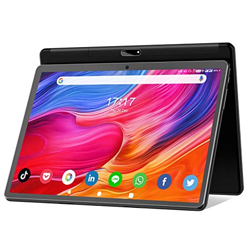 Tablet 10 inch Android 10 Tablet 2021 Latest Update Octa-Core Processor with 32GB Storage, Dual 13MP+5MP Camera, WiFi, Bluetooth, GPS, 128GB Expand Support, IPS Full HD Display (Black)