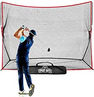 Hit Run Steal Heavy Duty Golf Net 10 X 7 - Perfect Golf Practice Net for Indoor Outdoor Garage Backyard Golf Practice. Golf Hitting Net is A Portable Home Driving Range. Comes W/Carry Bag