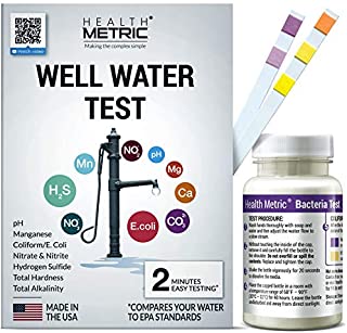 Well Water Test Kit for Drinking Water - Quick and Easy Home Water Testing Kit for Bacteria Nitrate Nitrite pH Manganese & More | Made in The USA in Line with EPA Limits [NO MAILING Required]