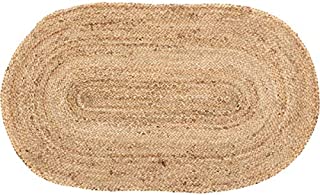 VHC Brands Natural Jute Rug Country Farmhouse Entryway or Kitchen Small Welcome Mat Oval Non Skid Pad 20x30