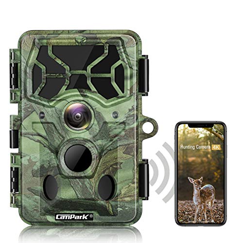 Campark 4K WiFi Trail Camera-30MP Bluetooth Hunting Game Camera with Night Vision Motion Activated Waterproof IP66 for Wildlife Monitoring