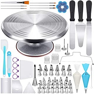 Kootek 177 Pcs Cake Decorating Kits Supplies - Aluminium Alloy Revolving Cake Turntable, Numbered Cake Decorating Tips and Frosting Tools for Baking Cupcake Cookie Muffin Kitchen Utensils