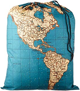 Kikkerland Travel-Size Laundry Bag, World Map