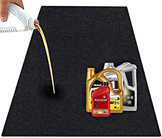 JOMMIE CHEN Garage Floor Mat, 36x60 Inches Oil Drain Pan, Waterproof Oil Mat for Driveway, Washable/Reusable/Durable/Absorbent Garage Mat Rubber Backing Black