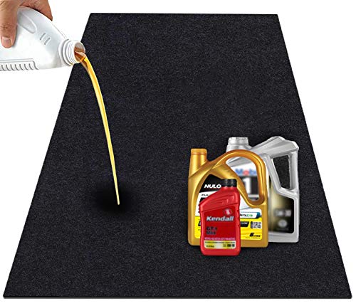 JOMMIE CHEN Garage Floor Mat, 36x60 Inches Oil Drain Pan, Waterproof Oil Mat for Driveway, Washable/Reusable/Durable/Absorbent Garage Mat Rubber Backing Black