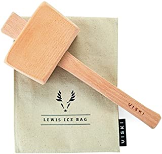 Viski Lewis Bag and Mallet Bartender Kit & Bar Tools Kitchen Accessory, 12