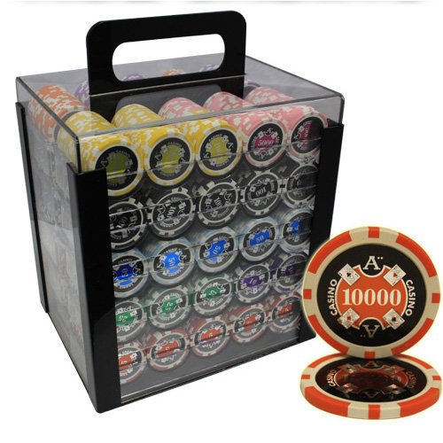 MRC 1000pcs Ace Casino Laser Poker Chips Set with Acrylic Case Custom Build