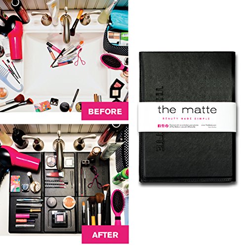 The Matte Make Up Organizer Space Saver turns Bathroom Sink into a Beauty Counter in an Instant-Essential for anyone who has limited bathroom space and is a must have for travel (Standard, Black)