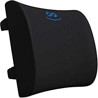 Everlasting Comfort Lumbar Support Pillow for Office Chair - Pure Memory Foam Back Cushion for Car (Black)