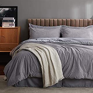 Bedsure Full/Queen Comforter Set, 8 Pieces Jacquard Bed in a Bag Bed Set with Comforter and Sheets, Grey Reversible All Season Down Alternative Bedding Comforter Sets(88