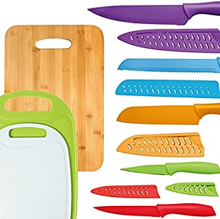 Pak Colored Kitchen Knives, Colorful Knife Set, Color Knife Set, Cooking Knives, Wood Cutting Board, Knife Set With Covers, Cutting Knives, Kitchen Knives Sets, Multi-Color, Sharp Kitchen Knives, RV