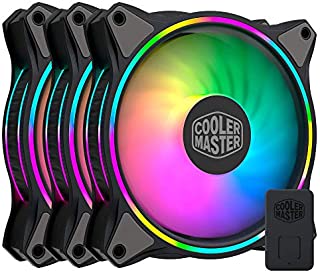 Cooler Master Master Fan MF120 Halo Duo-Ring Addressable RGB Lighting 120mm 3 Pack with Independently-Controlled LEDS, Absorbing Rubber Pads, PWM Static Pressure for Computer Case & Liquid Radiator