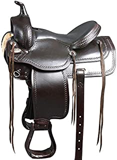 HILASON 17 in Western American Leather Draft Horse Saddle Trail Pleasure