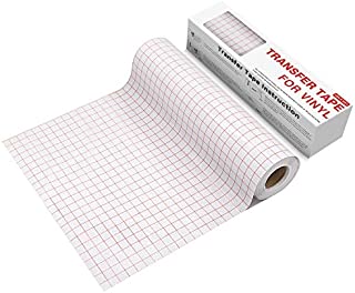 YRYM HT Clear Vinyl Transfer Paper Tape Roll-12 x 50 FT w/Alignment Grid Application Tape for Silhouette Cameo, Cricut Adhesive Vinyl for Decals,Signs, Windows, Stickers