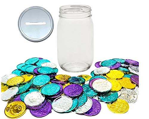 Glass Mason Jar Piggy Bank with Regular Mouth Slotted Lid and 16 Oz Mason Jar - Piggy Bank Includes