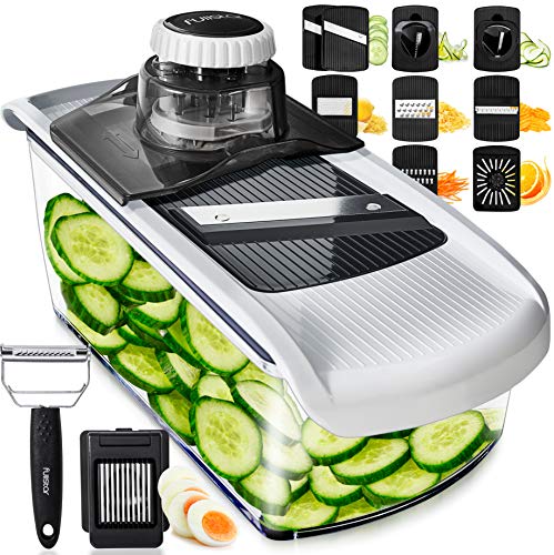 Mandoline Slicer Vegetable Slicer and Vegetable Grater - Potato Slicer Food Slicer Veggie Slicers Mandoline Slicer Cutter Grater - Veggie Slicer Onion Slicer Fruit Slicers for Fruits and Vegetables