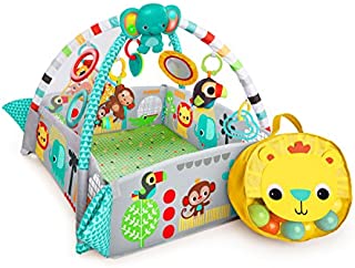 Bright Starts 5-in-1 Rounds of Fun Activity Gym & Ball Pit, Ages Newborn + Green