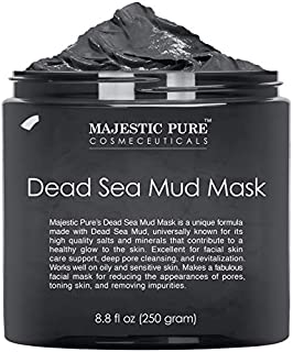 MAJESTIC PURE Dead Sea Mud Mask for Face and Body - Natural Skin Care for Women and Men - Best Facial Cleansing Clay for Blackhead, Whitehead, Acne and Pores - 8.8 fl. Oz