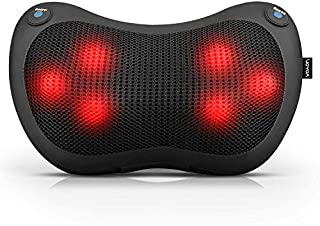 VOYOR Shiatsu Neck and Back Massager with Heat Kneading Massage Pillow for Shoulders, Lower Back, Calf, Foot, Use at Home, Car, Office YZ100