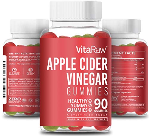 Organic Apple Cider Vinegar Gummies - with Mother, Raw, Gluten Free ACV - Great Alternative for Apple Cider Vinegar Capsules, Pills, Tablets & Diet Pills - Helps with Immune Support