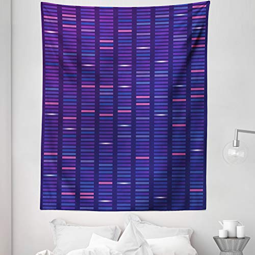Lunarable Chemistry Tapestry Twin Size, Interpretation of Genome Structure DNA Test Visualization Vertical Pattern, Wall Hanging Bedspread Bed Cover Wall Decor, 68