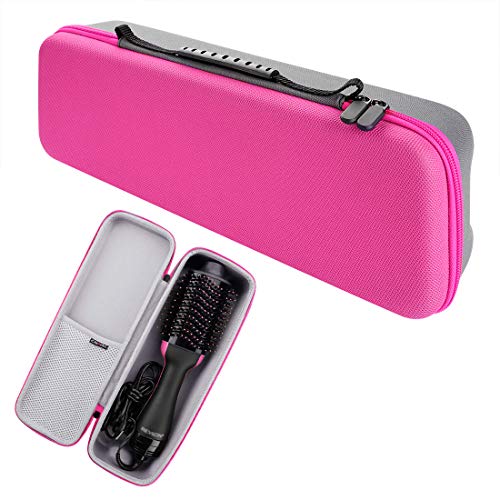 Hard Travel Case for Revlon Hair Dryer Brush, Hot Tools One-Step Hair Dryer and Volumizer Styler, Hot Air Brush Carrying Case Box (Rose Red)