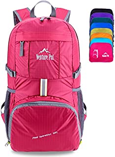 Venture Pal Ultralight Lightweight Packable Foldable Travel Camping Hiking Outdoor Sports Backpack Daypack (Fuschia)