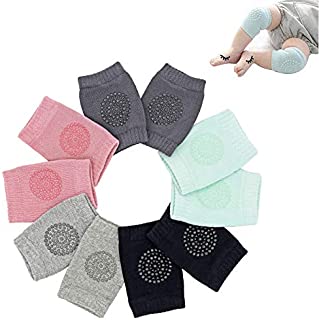 Hidetex Baby Knee Pads for Crawling  Infant Kneepads, Adjustable Elastic Leg Warmers, Anti-Slip Leg Protector for Unisex Toddlers(5 Pairs)