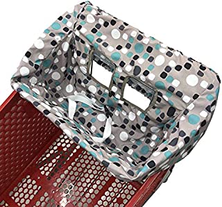 Portable Shopping Cart Cover | High Chair and Grocery Cart Covers for Babies, Kids, Infants & Toddlers  Includes Free Carry Bag  (Simple Blue Dot)