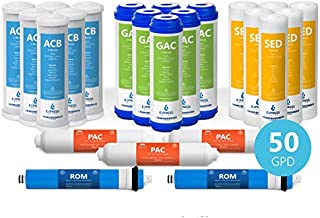 Express Water  3 Year Reverse Osmosis System Replacement Filter Set  23 Filters with 50 GPD RO Membrane, Carbon GAC, ACB, PAC Filters, Sediment SED Filters  10 inch Size Water Filters