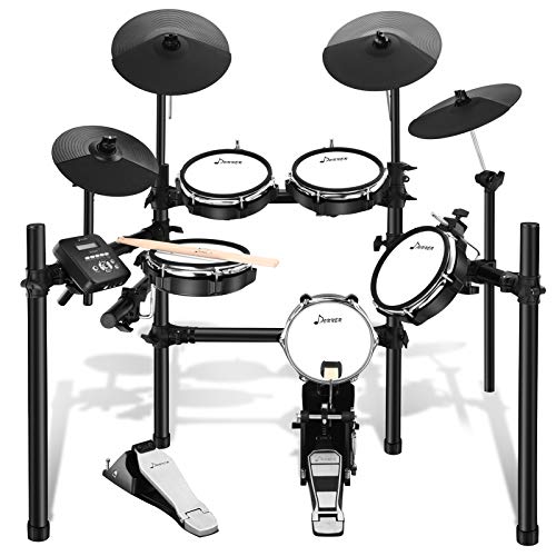 Donner DED-200 Electric Drum Set for Christmas Electronic Kit with 5 Drums 4 Cymble, Electric Drum, Audio Line, Drum Stick