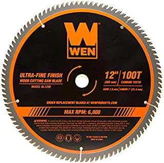 WEN BL1200 12-Inch 100-Tooth Carbide-Tipped Ultra-Fine Finish Professional Woodworking Saw Blade for Miter Saws and Table Saws