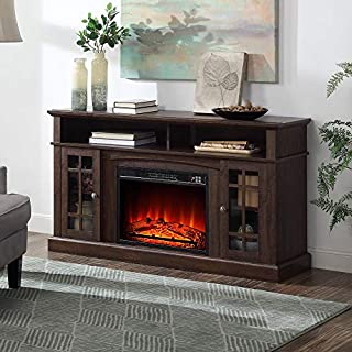 BELLEZE Fireplace TV Stand with Remote Control Console Media Shelves for TVs up to 65