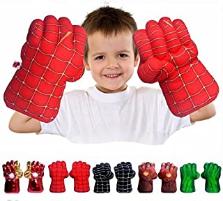 FAIRZOO Spider Superheros Gauntlet Smash Hands Fists Big Soft Plush Kid Boxing Training Gloves Pair Halloween Costume