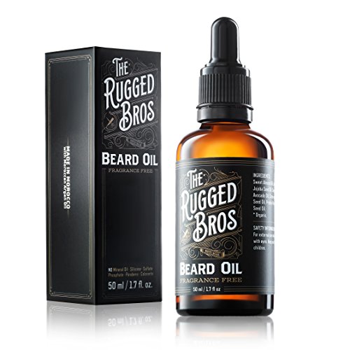 Unscented Beard Oil for Men by The Rugged Bros - Beard Softener and Conditioner - The Best Natural And Organic Ingredients for Grooming and Growth (2 oz)