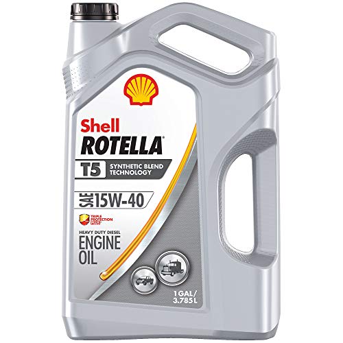 Shell Rotella T - 550045348 5 Synthetic Blend 15W-40 Diesel Motor Oil (1-Gallon, Single-Pack)