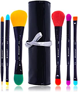 SHANY LUNA 6 PC Double Sided Travel Brush Set with Pouch - Synthetic