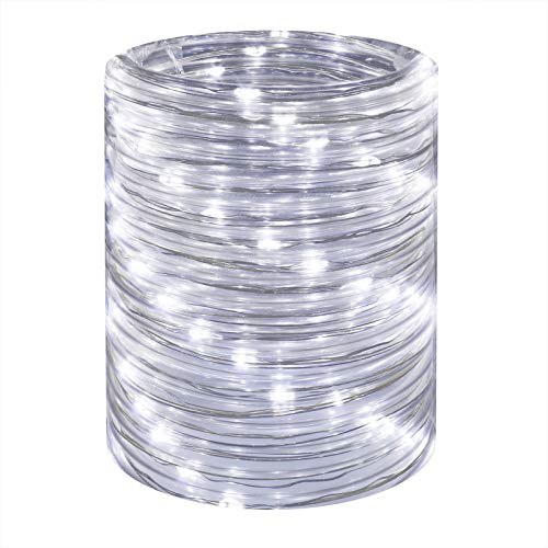 LED Rope Lights 16ft Daylight Waterproof Mini Twinkle Tube Fairy Light, Low Voltage Indoor Outdoor Connectable and Flexible, for Bedroom Home Garden Deck Patio Camping Landscape