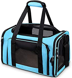 Comsmart Cat Carrier, Pet Carrier Airline Approved Pet Carrier Bag Collapsible 15 Lbs Dog Carrier for Small Medium Cats Dogs Puppies Kitten - Blue