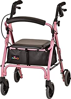 NOVA GetGo Petite Rollator Walker (Petite & Narrow Size), Rolling Walker for Height 4'10