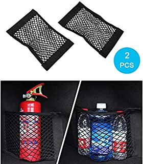 MCARCAR KIT 2pcs Automotive Storage Nets Mesh Cargo Net Universal Trunk Organizer Net Rear Seat Nylon Car Storage Net Wall Sticker Organizer Pouch Bag Storage Mesh Net for Car Trunk Storage