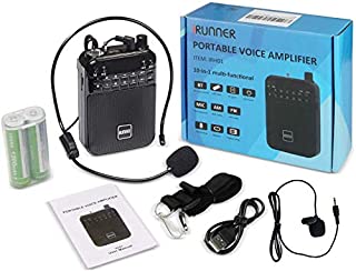 IRUNNER Voice Amplifier, Ultralight Portable Rechargeable PA System(2.5 inch) 5W 12 hours playtime with Wired Microphone and Waistband for Teachers, Presentations, Coaches, Tour Guides, Market