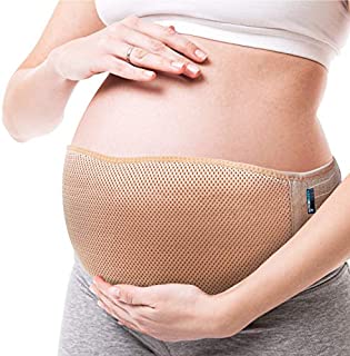 Pregnancy Belly Support Band - Maternity Belly Band for Pregnant Women - Maternity Belt for Lower Back Support - Belly Bandit to Relieve Pelvic and Back Pain - Keenhealth - Size Medium (Beige)