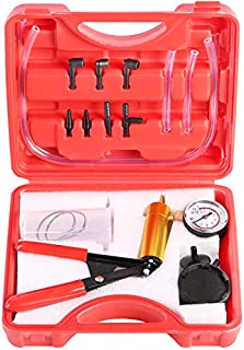 YSTOOL Brake and Clutch Fluid Hand Pump Vacuum Bleeder Tool Kit Brake Oil Change Power Steering Fluid Bleeding Set with Hand Pump Jar Adapters for Auto Car Truck Motorcycle Use (Red)